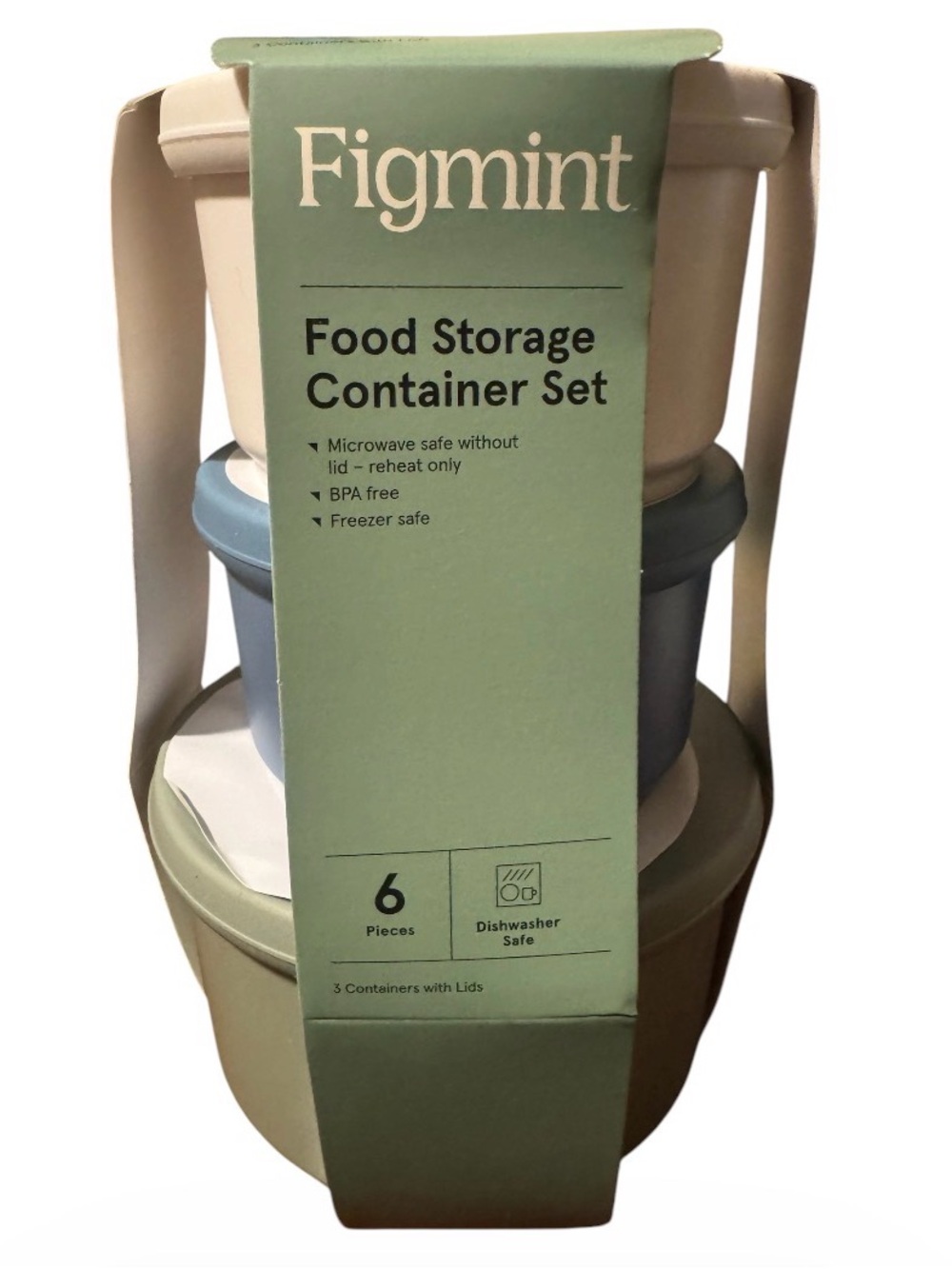 Mint Figmint 3-Piece Food Storage Set - White, Blue, Sage Green